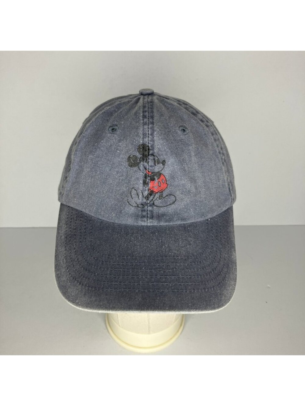 Disney Mickey Mouse Baseball Cap Hat Men's Adult Adjustable Washed Blue